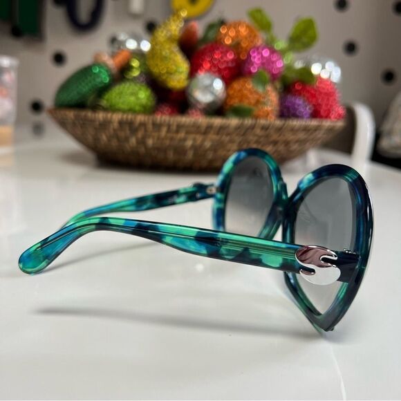 Rare True Vintage 1983 Oversized Teal Silhouette 585 Sunglasses main image 3